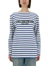 Valentino Long Sleeve Cotton T-shirt With Striped Pattern