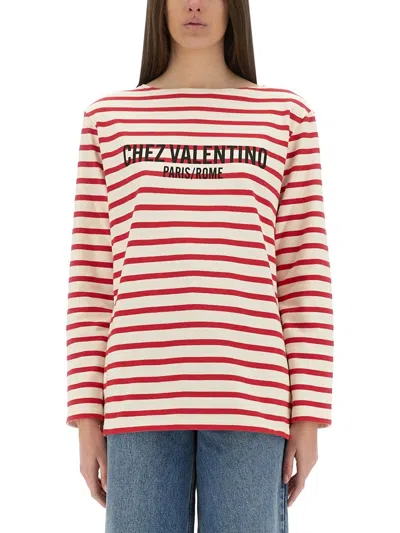 VALENTINO VALENTINO COTTON LONG SLEEVE TSHIRT WITH PRINT