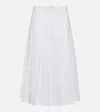 Valentino Iconographe Silk Pleated Midi Skirt In White