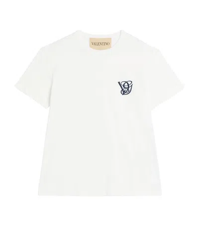 Valentino Cotton T-shirt With Vg Patch In White