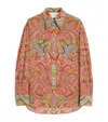 Valentino Womens Floral-print Long-sleeve Cotton Shirt Multicolor.
