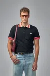 Valentino Vlogo Signature Cotton Polo Shirt In Black