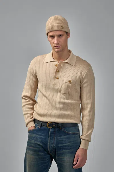 Valentino Cotton Piqué Polo Shirt With Vlogo Patch In Brown