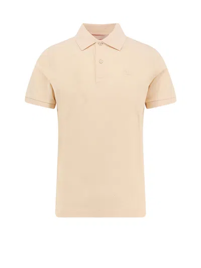 Valentino Cotton Piquet Polo Shirt With Vlogo Embroidery In Beige
