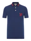 Valentino Garavani Polo Shirt With Vg Embroidery In Blue