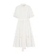 Valentino Cotton Belted Midi Dress In White