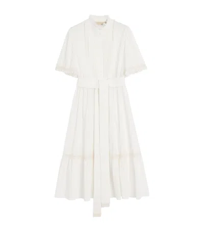 VALENTINO COTTON BELTED MIDI DRESS