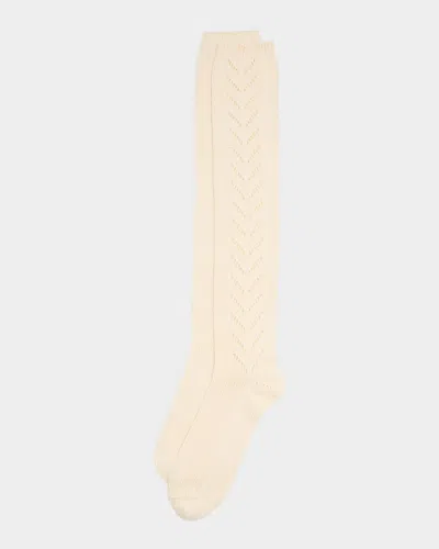 VALENTINO COTTON POINTELLE KNEE-HIGH SOCKS