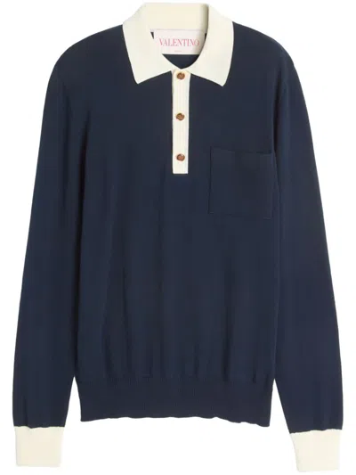 Valentino Cotton Polo Shirt In Black