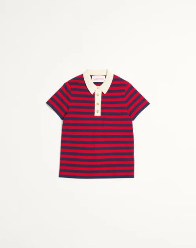 Valentino Garavani Embroidered Piquet Polo Shirt In Multi