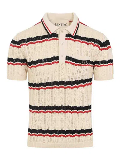 Valentino Polo Shirt Vlogo Signature In Multi