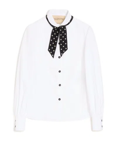 Valentino Cotton Popeline Shirt In White