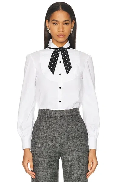 Valentino Cotton Popeline Shirt In White