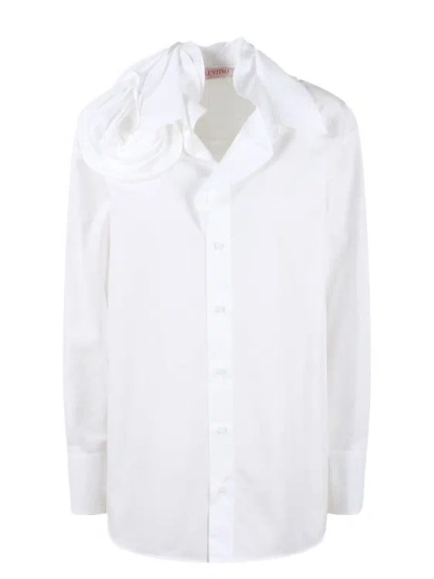 Valentino Cotton Popeline Shirt In White