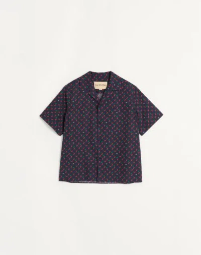 VALENTINO VALENTINO COTTON POPLIN BOWLING SHIRT WITH CHERRYFIC PRINT