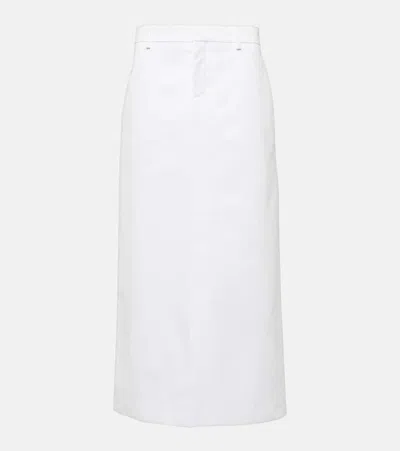 Valentino Compact Popeline Skirt In White
