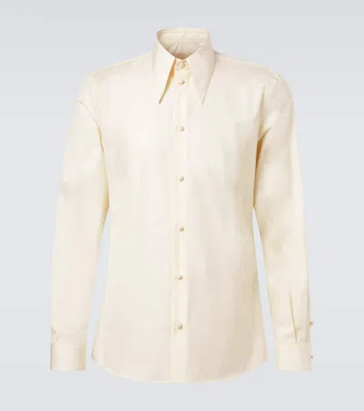 Valentino Cotton Poplin Shirt In Neutral