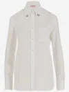 Valentino Tailored White Cotton Shirt With Decorative Buttons In White