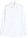 Valentino Tailored White Cotton Shirt With Decorative Buttons In White