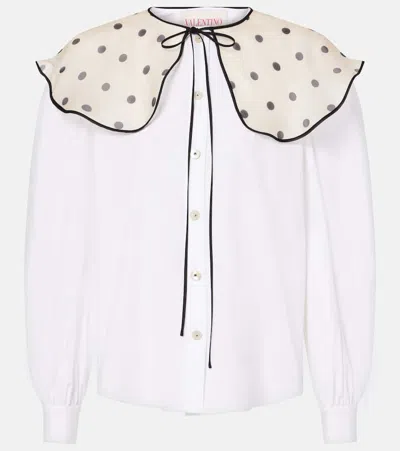 Valentino Cotton Poplin Shirt In White