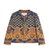 Valentino Womens Indaco Arancio Giallo Paisley-pattern Cropped Cotton Jacket