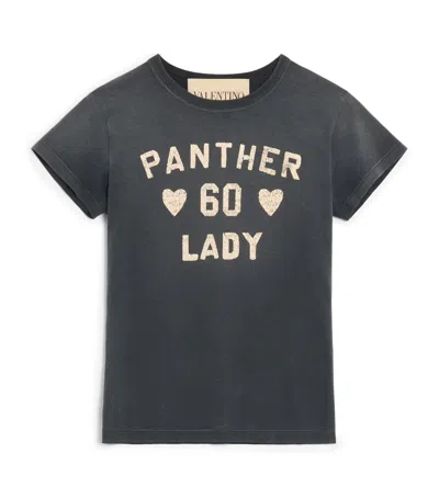 Valentino Cotton Printed T-shirt In Black