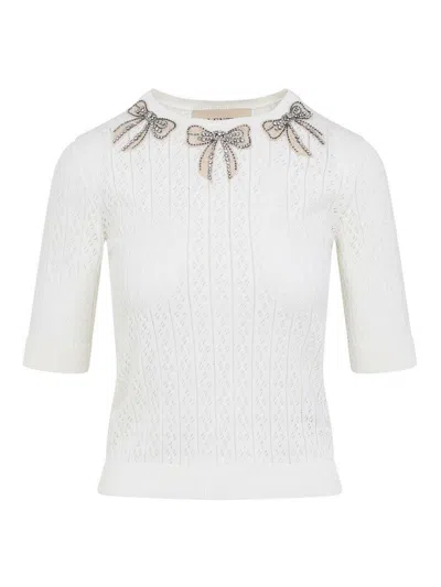 VALENTINO SUÉTER CUELLO REDONDO - CREMA