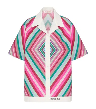 Valentino Stripe-print Cotton Shirt In Multicolor