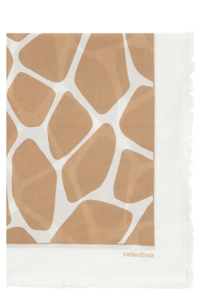 Valentino Cotton Scarf In Brown