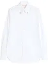 Valentino Tailored White Cotton Shirt With Decorative Buttons