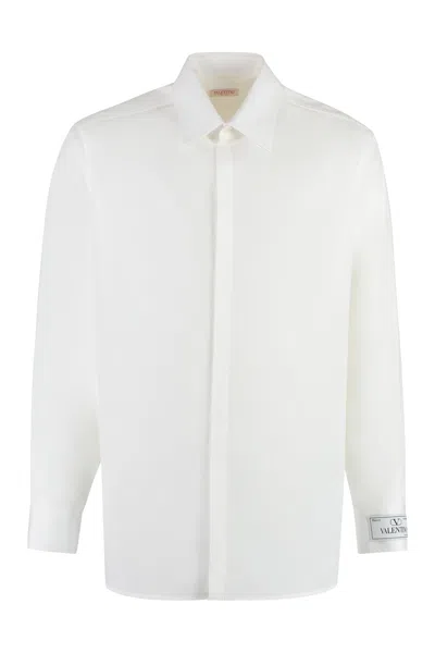 Valentino Cotton Shirt In Bianco
