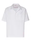 Valentino Garavani White Bowling Shirt With Patch Pocket In Toile Iconographique Man In Blanco