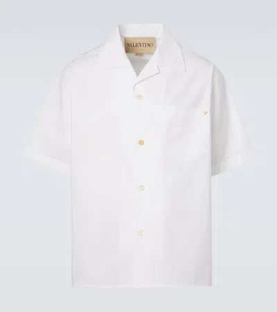 Valentino Vlogo Cotton Shirt In White
