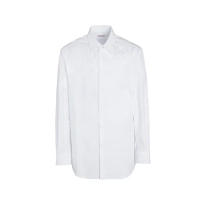 Valentino Oversized Cotton Poplin Collared Shirt In White