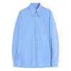 Valentino Long Sleeve Poplin Shirt Featuring Collar In Blue