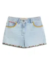 Valentino Cotton Shorts In Blue