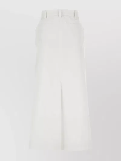 Valentino Cotton Skirt With A-line Silhouette And Pockets In White