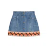 Valentino Garavani Denim Mini Skirt With Jacquard Trim