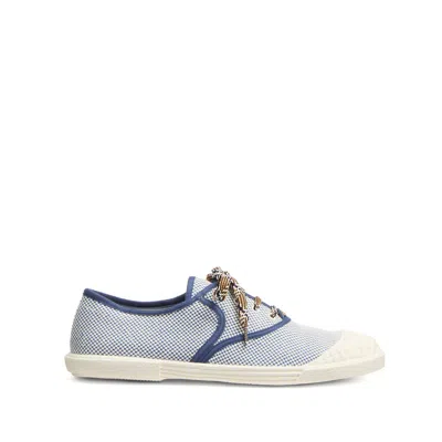 Valentino Garavani Cotton Sneakers In Blue/white Multi