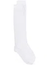 Valentino Embellished Pointelle-knit Cotton Socks In White