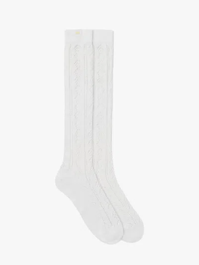 VALENTINO Cotton socks with l vlogo detail ソックス Valentino White Cotton Socks With Vlogo Signature And