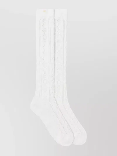 Valentino Cotton Socks With Metal Vlogo Detail