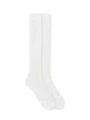 Valentino White Cotton Socks With Vlogo Signature And Crochet Knit Texture In White