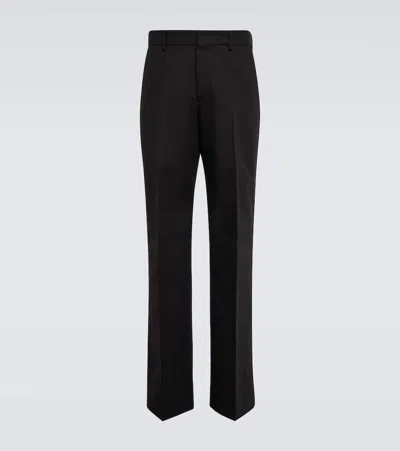 Valentino Cotton Straight Pants In Black