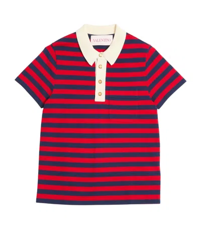 Valentino Garavani Embroidered Piquet Polo Shirt In Multi