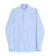 Valentino Cotton Striped Ruffled Shirt In Blue