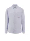 Valentino Garavani Striped Shirt Shirt And Blouse Light Blue In Blue