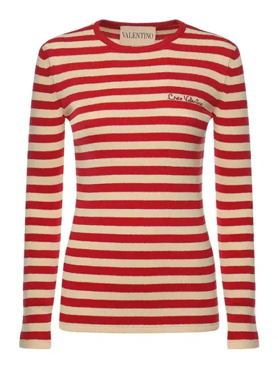 Valentino Cotton Sweater In White