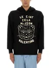Valentino Garavani Sweatshirt With Le Chat De La Maison Patch In Black