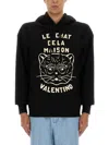 Valentino Garavani Sweatshirt With Le Chat De La Maison Patch In Black